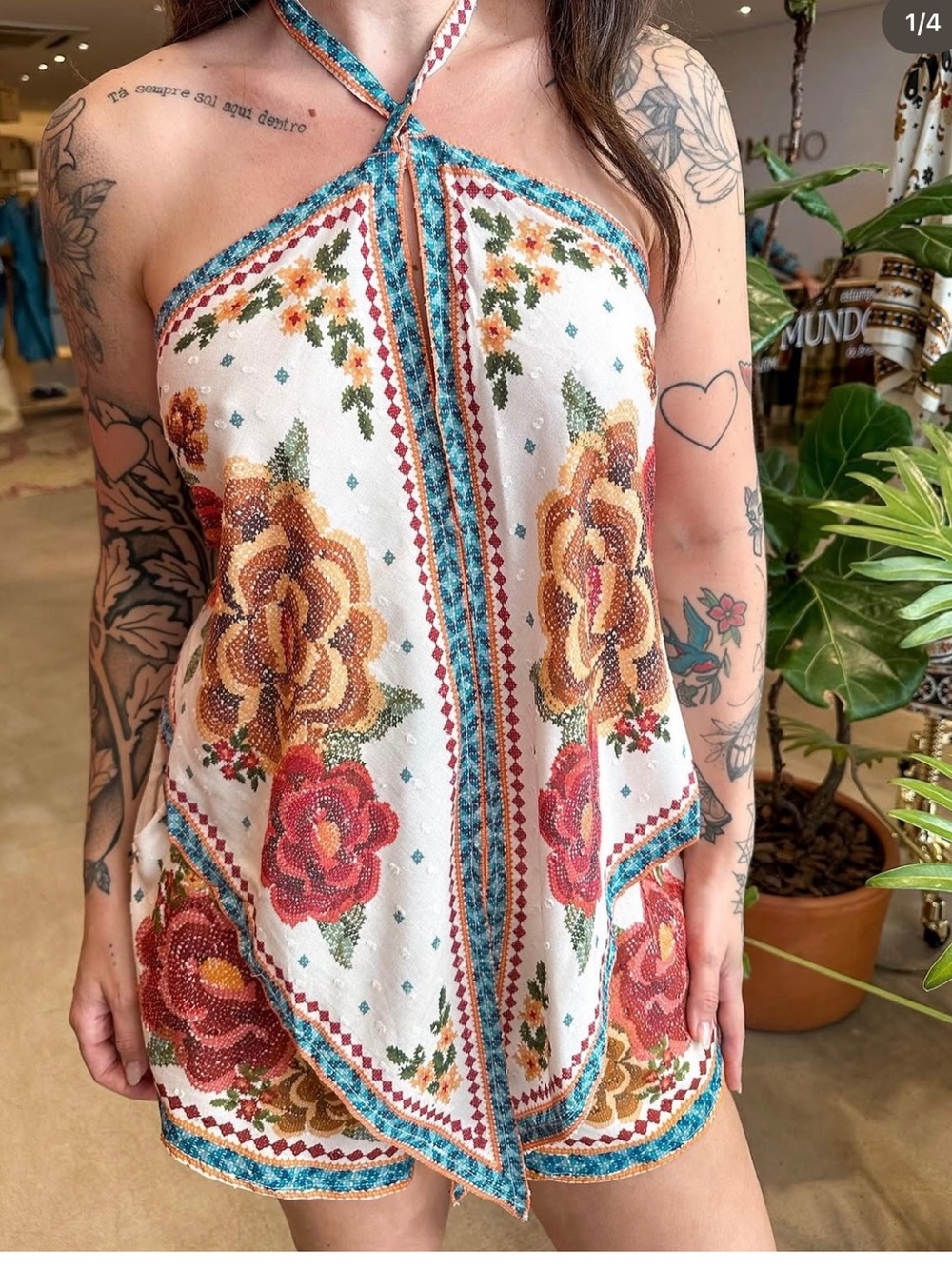 Farm Rio Casa na Árvore Floral Halter Top & Shorts Set – Size XL
